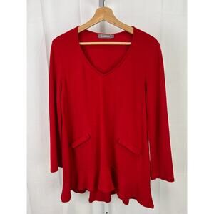 ALEMBIKA Flutter Hem Tunic V-Neck Long Sleeve Size 3 (fits 10/12)